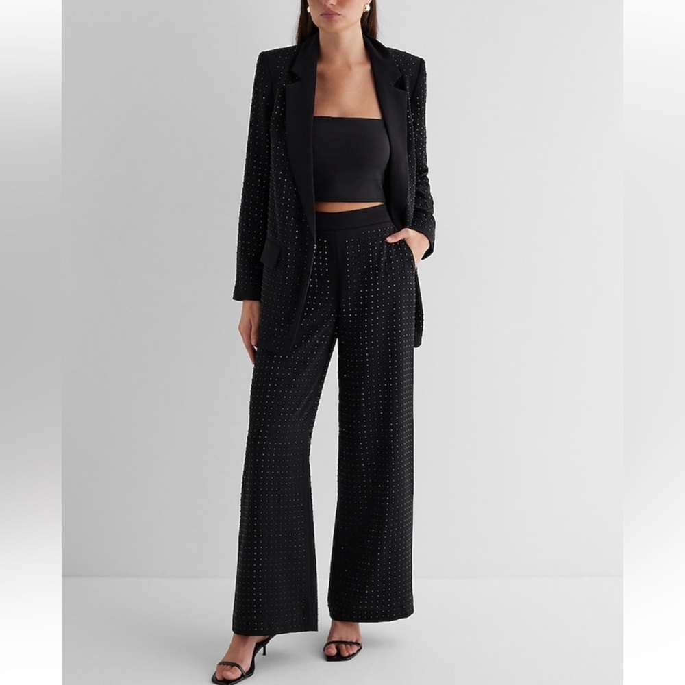 Rhinestone Studded Blazer & Pant Suit